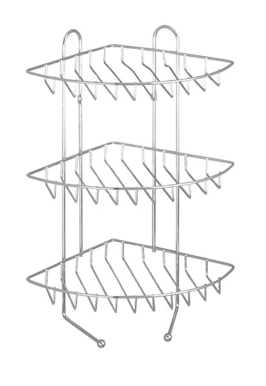 Półka narożna łazienkowa WENKO, srebrna, 30x27x44 cm Wenko