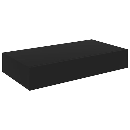 Półka ścienna z szufladą, MDF, 48x25x8 cm, czarna / AAALOE Inna marka