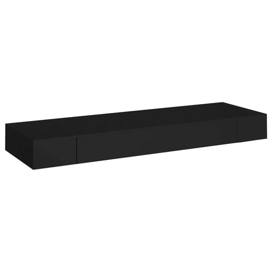 Półka ścienna z szufladą, MDF, czarna, 80x25x8 cm / AAALOE Inna marka