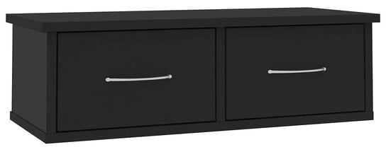 Półka ścienna z szufladami Toss 2X - czarna 18,5x60x26 Elior