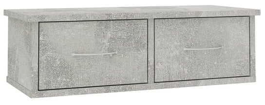 Półka ścienna z szufladami Toss 2X - szarość betonu 18,5x60x26 Elior
