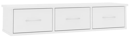 Półka ścienna z szufladami Toss - biała 18,5x90x26 Elior