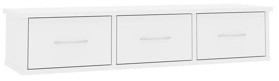Półka ścienna z szufladami Toss - biały połysk 18,5x90x26 Elior