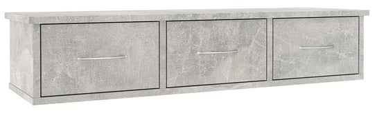 Półka ścienna z szufladami Toss - szarość betonu 18,5x90x26 Elior