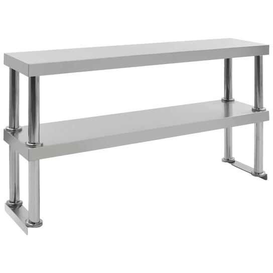 Półka stołowa stalowa 2-poziomowa 120x30x65 srebrn Inna marka