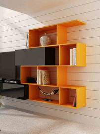 Półka Vigo, pomarańczowa matowa, 140x30x145 cm High Glossy Furniture