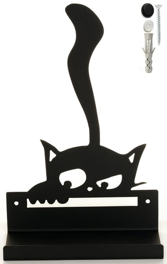 półka wisząca dekoracyjna metalowa czarna koty 22x34x10cm\LINIA Inna marka