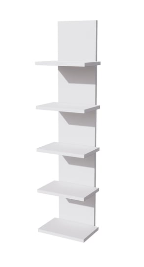Półka wisząca pięć półek, 5 poziomów, biała panelowa nowoczesna ozdobna Top Wood Meble