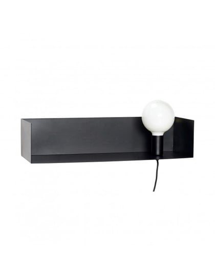 Półka z lampą / żarówką, metal, czarny Hübsch Hubsch Design