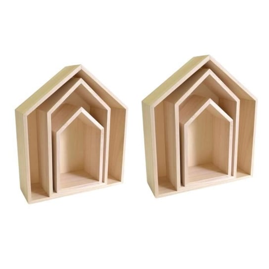 Półki - ARTEMIO - Zestaw 3 drewnianych półek domowych - Współczesny - Design - Biały Youdoit