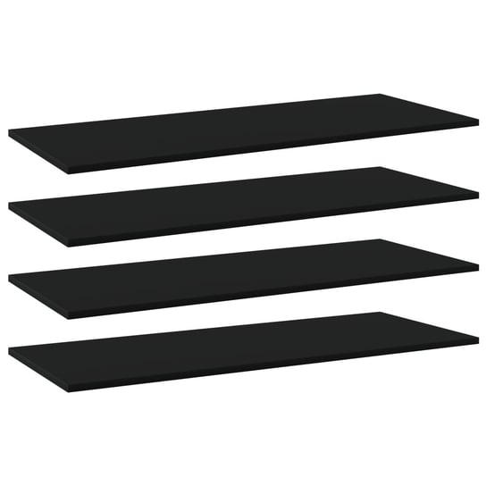 Półki na książki, 4 szt., czarne, 100x40x1,5 cm, płyta wiórowa vidaXL
