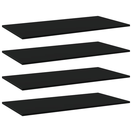 Półki na książki, 4 szt., czarne, 100x50x1,5 cm, płyta wiórowa vidaXL