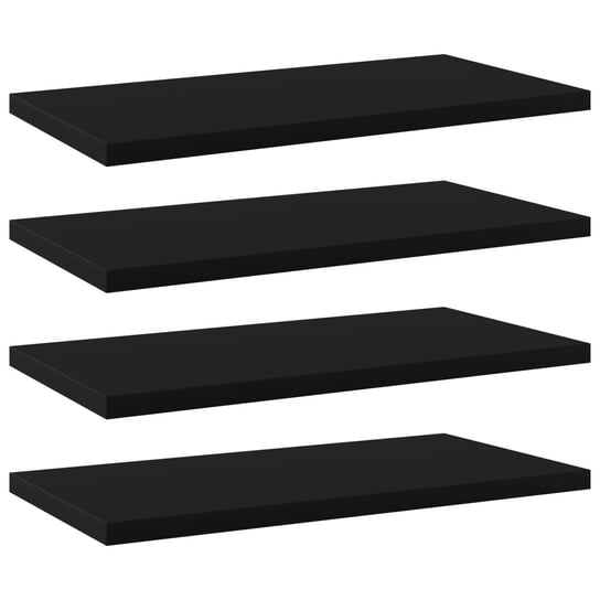 Półki na książki, 4 szt., czarne, 40x20x1,5 cm, płyta wiórowa vidaXL