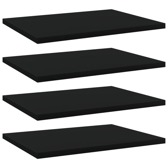 Półki na książki, 4 szt., czarne, 40x30x1,5 cm, płyta wiórowa vidaXL