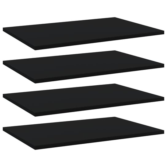 Półki na książki, 4 szt., czarne, 60x40x1,5 cm, płyta wiórowa vidaXL