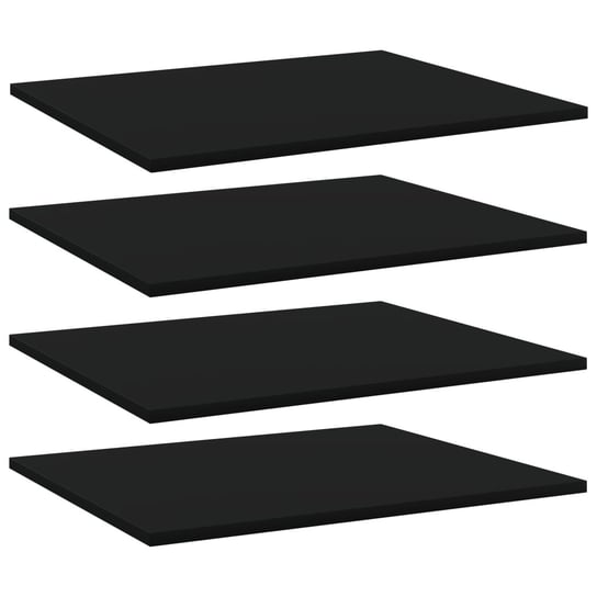 Półki na książki, 4 szt., czarne, 60x50x1,5 cm, płyta wiórowa vidaXL