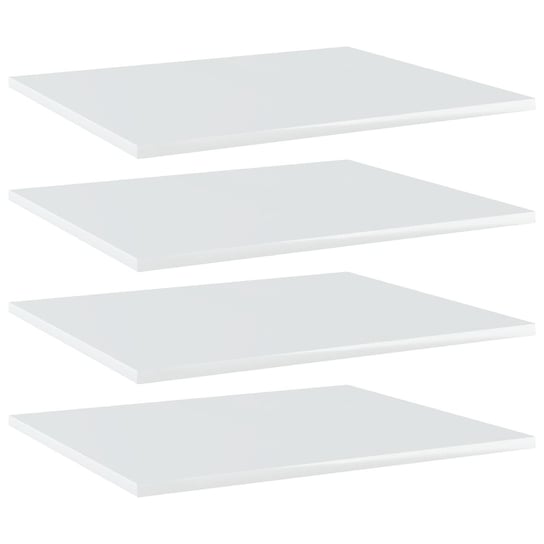 Półki na książki, 4 szt., wysoki połysk, białe, 60x50x1,5 cm vidaXL