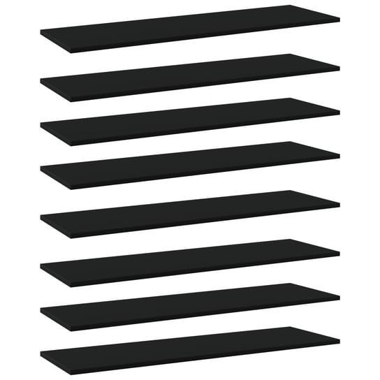 Półki na książki, 8 szt., czarne, 100x30x1,5 cm, płyta wiórowa vidaXL