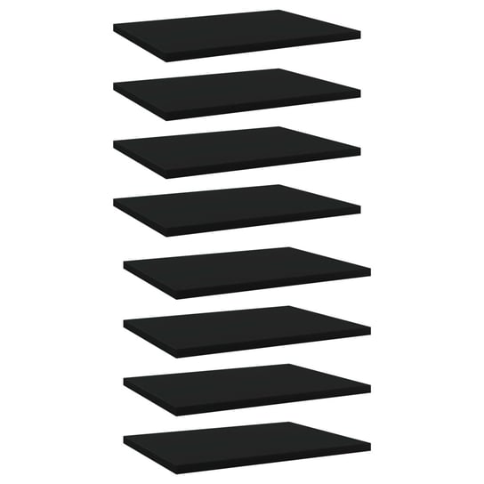 Półki na książki, 8 szt., czarne, 40x30x1,5 cm, płyta wiórowa vidaXL