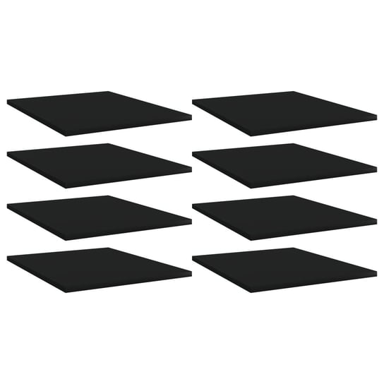 Półki na książki, 8 szt., czarne, 40x50x1,5 cm, płyta wiórowa vidaXL