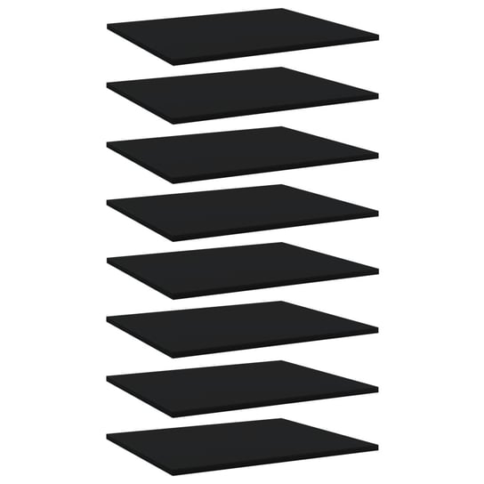 Półki na książki, 8 szt., czarne, 60x50x1,5 cm, płyta wiórowa vidaXL