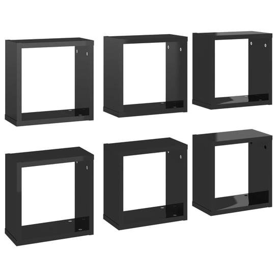 Półki ścienne kostka, czarne, 30x15x30 cm / AAALOE Inna marka