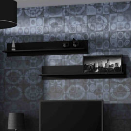 Półki wiszące Simple, czarne, 120x20x20 cm, 2 szt. High Glossy Furniture