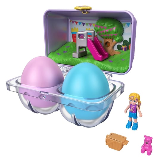 Polly Pocket, jajka niespodzianki z lalką i akcesoriami, zestaw do zabawy Polly Pocket