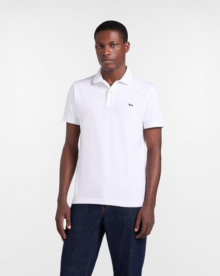 polo basic in piquet stretch biały Inna marka