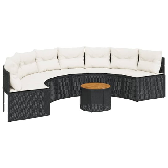P okr g a Sofa Ogrodowa Czarna Z Poduszkami 287 X 70 Cm AAALOE p-okr-g-a-sofa-ogrodowa-czarna-z-poduszkami-287-x-70-cm-aaaloe