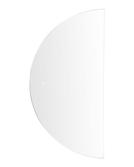 Półokrągłe lustro ścienne LED 50 x 100 cm srebrne LOUE Beliani