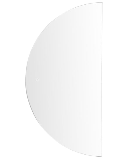 Półokrągłe lustro ścienne LED 60 x 120 cm srebrne LOUE Beliani