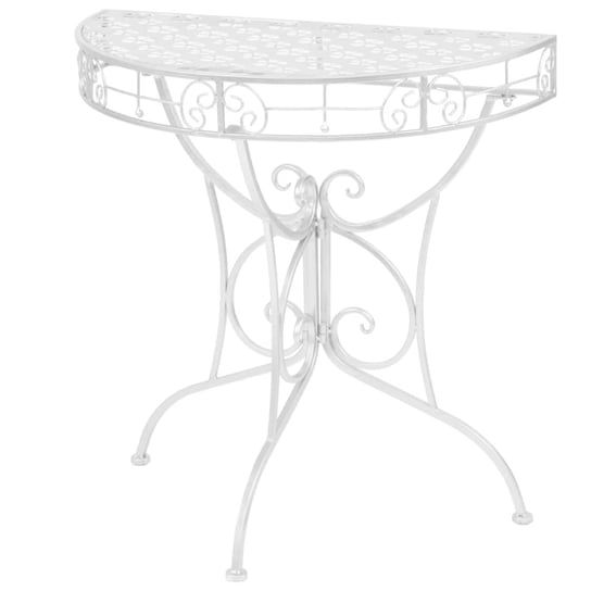 Półokrągły stolik vintage vidaXL, srebrny, 72x36x74 cm vidaXL