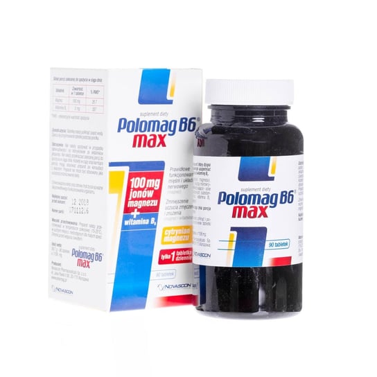 Polomag B6 max - suplement diety zawierający 100 mg jonów magnezu + wit. B6 Novascon