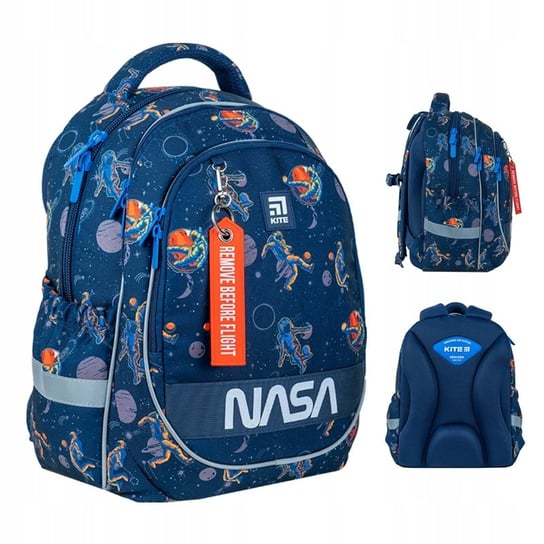 Półramowy plecak do szkoły dla dzieci niebieski kosmos NASA Kite KITE