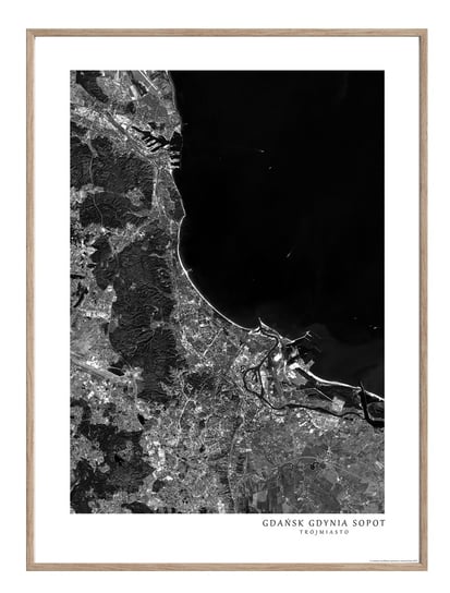 Polska Gdańsk Gdynia Sopot / Plakat Mapa Satelita Mapsbyp Mapsbyp