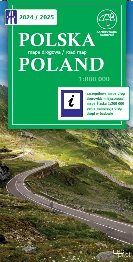 Polska mapa drogowa 2024/2025 laminowana Opracowanie zbiorowe