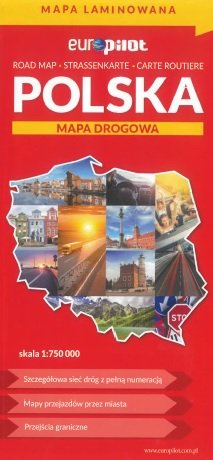 Polska Mapa Drogowa Laminowana 1:75 000 Opracowanie zbiorowe