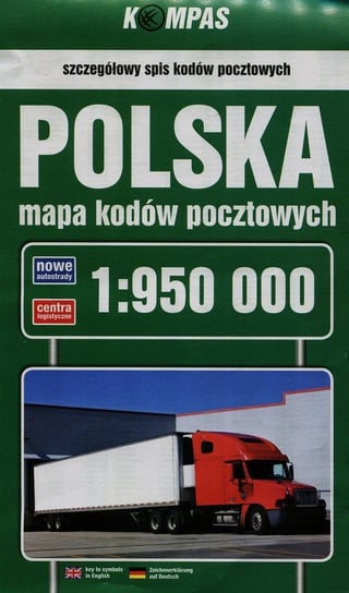 Polska mapa kodów pocztowych 1:950 000 Opracowanie zbiorowe