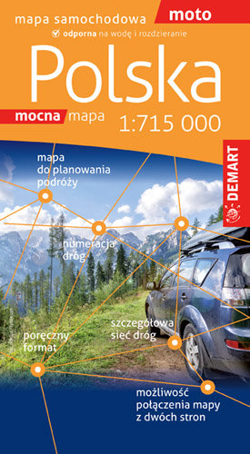 Polska. Mapa samochodowa 1:715 000 Wydawnictwo Demart