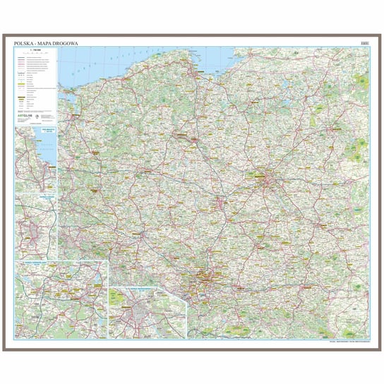 Polska mapa ścienna drogowa do wpinania - pinboard, 1:700 000, ArtGlob Artglob