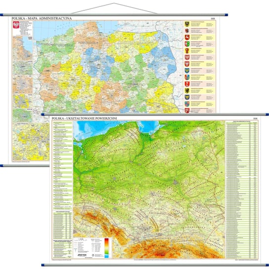 Polska mapa ścienna dwustronna fizyczno-administracyjna, 1:700 000 Artglob