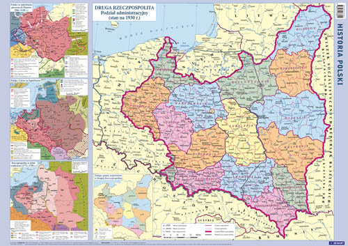 Polska. Mapa ścienna, historyczna 1:2 000 000 Opracowanie zbiorowe