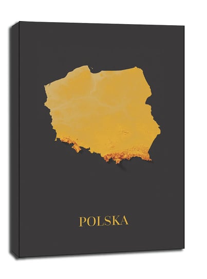 Polska mapa złota - obraz na płótnie 61x91,5 cm / AAALOE Inna marka