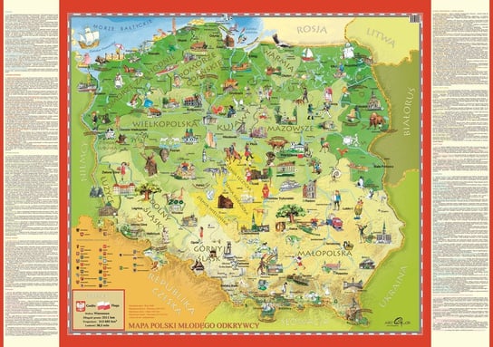 Polska Młodego Odkrywcy mapa ścienna - tapeta XXL dla dzieci, 290x195 cm Artglob