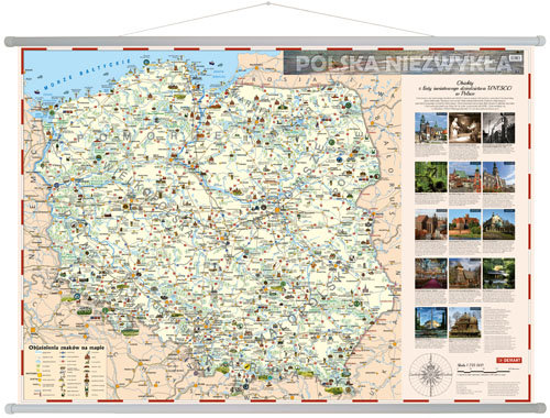 Polska niezwykła. Ścienna mapa drogowa Polski Opracowanie zbiorowe