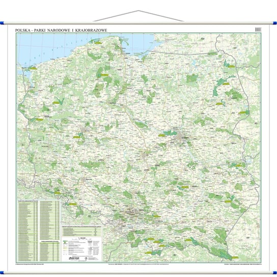 Polska - Parki Narodowe i Krajobrazowe mapa ścienna 1:500 000, Eko-Graf Eko-Graf