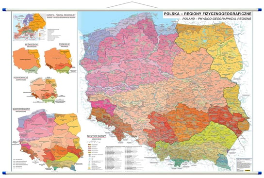 Polska - Regiony Fizycznogeograficzne Mapa Ścienna, 1:700 000, Compass Compass