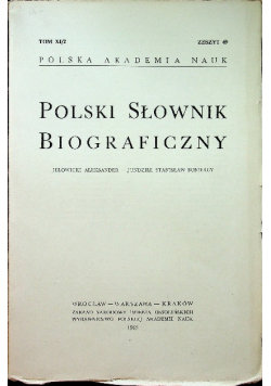 Polski słownik biograficzny Tom XI zeszyt 49 Zakład Narodowy im. Ossolińskich