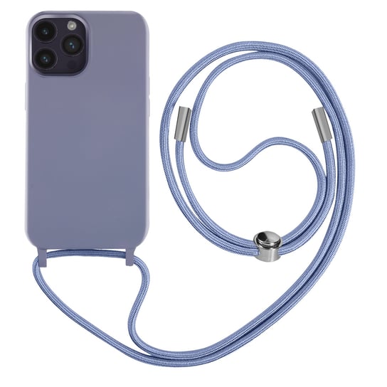 Półsztywne etui do iPhone'a 14 Pro Max ze smyczą o długości 80 cm w kolorze fioletowym Avizar